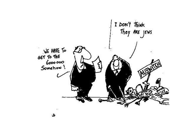 Cartoon denying the Holocaust